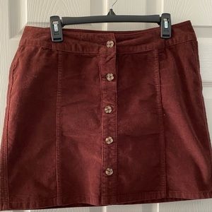 Burgundy Corduroy Skirt